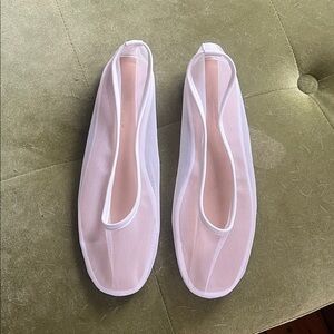 NEW White Mesh Flats